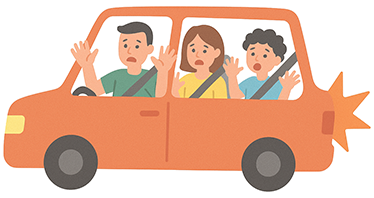 助手席・後部座席に同乗していて事故に遭ってしまった