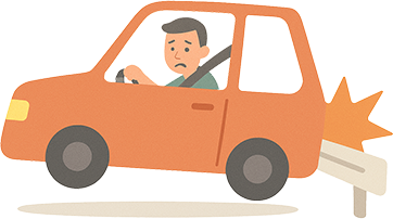 自爆事故を起こしてしまった(ガードレール・電柱・バック時)