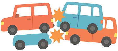 玉突き事故に遭ってしまった